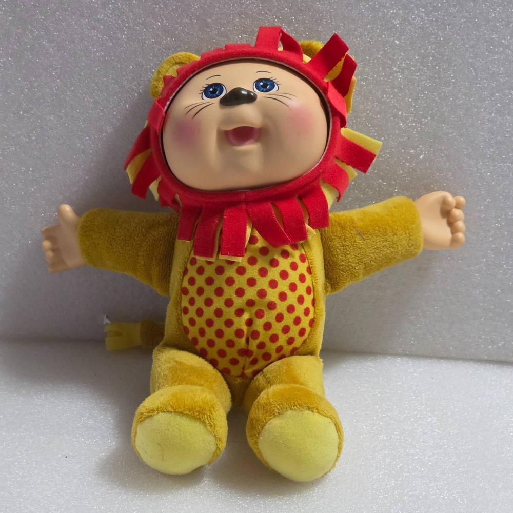 Cabbage Patch Kids Zoo Friends Cuties Brown & Red LION Plush Doll Vinyl Face 10"